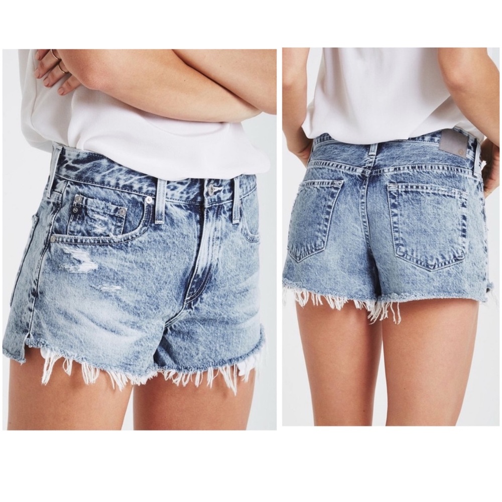 AG Adriano Goldschmidt The Sadie High Rise Blue Denim Shorts NWOT, 24